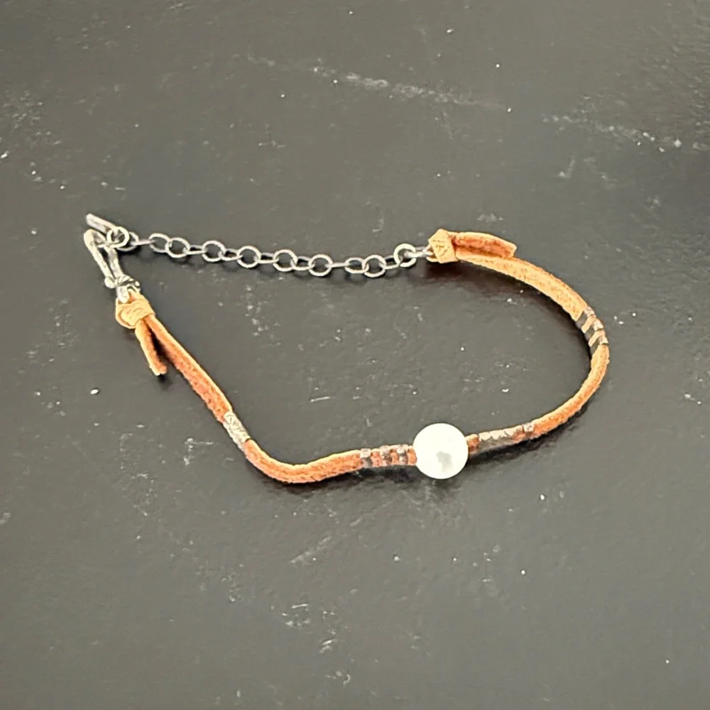 Chan Luu NEW Leather & Single Pearl necklace
